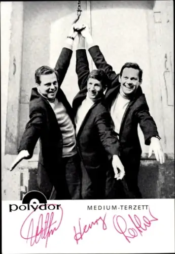 Ak Schauspieler, Sänger, Medium Terzett, Portrait, Autogramm