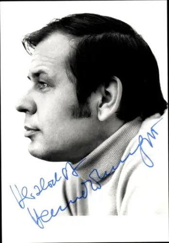 Foto Schauspieler Hanno Lohmeyer, Seitenportrait, Autogramm