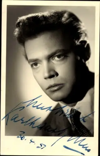 Foto Ak Schauspieler Karlheinz Böhm, Portrait, Autogramm