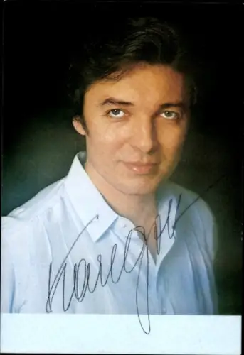 Autogrammkarte Sänger Karel Gott, Portrait, Autogramm