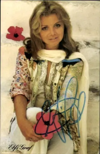 Autogrammkarte Sängerin Elfi Graf, Portrait, Autogramm