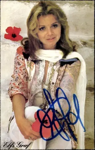Autogrammkarte Sängerin Elfi Graf, Portrait, Autogramm