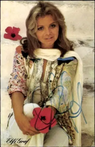 Autogrammkarte Sängerin Elfi Graf, Portrait, Autogramm