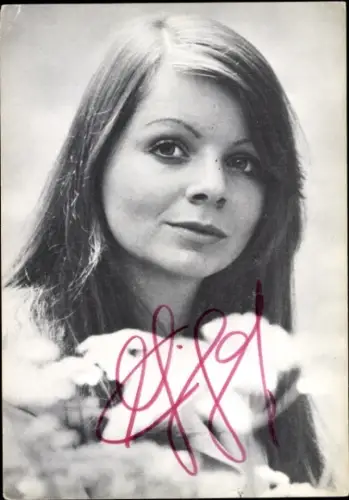 Autogrammkarte Sängerin Elfi Graf, Herzen haben keine Fenster, Portrait, Autogramm
