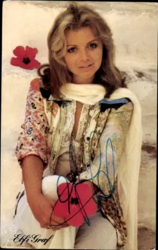 Autogrammkarte Sängerin Elfi Graf, Portrait, Autogramm