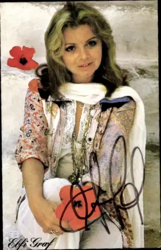 Autogrammkarte Sängerin Elfi Graf, Portrait, Autogramm