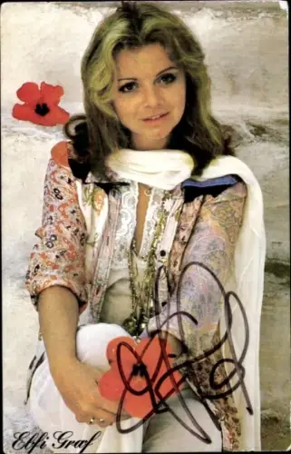 Autogrammkarte Sängerin Elfi Graf, Portrait, Autogramm