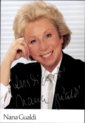 Autogrammkarte Sängerin Nana Gualdi, Portrait, Autogramm