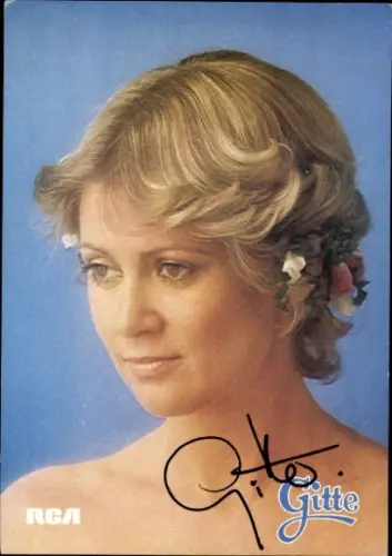 Ak Sängerin Gitte, Portrait, Autogramm, Shake Me, Ich will frei sein