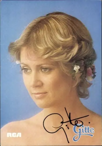 Ak Sängerin Gitte, Portrait, Autogramm, Shake Me, Ich will frei sein