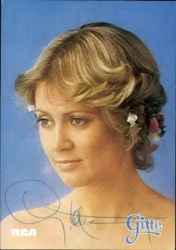 Ak Sängerin Gitte, Portrait, Autogramm, Shake Me, Ich will frei sein