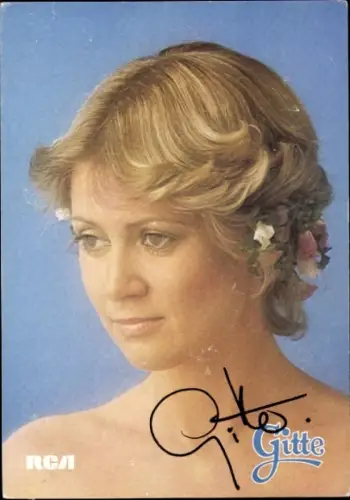 Ak Sängerin Gitte, Portrait, Autogramm, Shake Me, Ich will frei sein