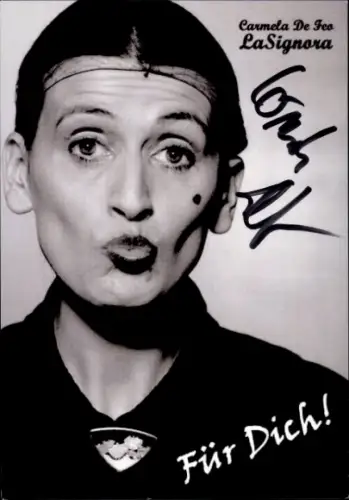 Ak Schauspielerin und Sängerin Carmela De Feo, La Signora, Portrait, Autogramm