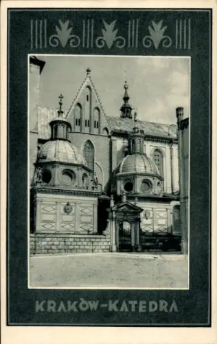 Passepartout Ak Kraków Krakau Polen, Katedra, Kathedrale 