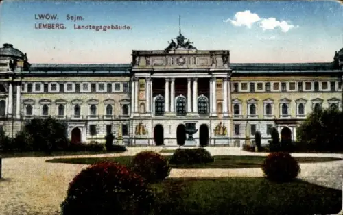 Ak Lwów Lemberg Ukraine, Landtagsgebäude, Sejm
