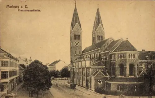 Ak Maribor Marburg an der Drau Slowenien, Franziskanerkirche