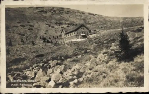 Ak Spindleruv Mlýn Spindlermühle Riesengebirge Region Königgrätz, Martinsbaude, Martinova bouda