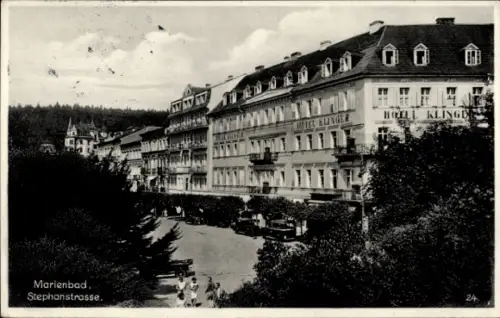 Ak Mariánské Lázně Marienbad Region Karlsbad, Stephanstraße, Hotel Klinger