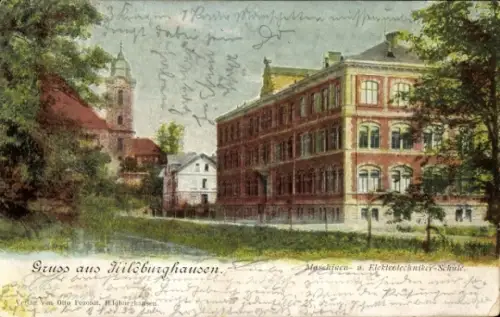 Ak Hildburghausen in Thüringen, Maschinen und Elektrotechniker-Schule