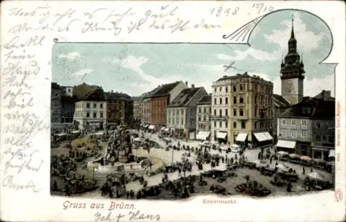 Ak Brno Brünn Südmähren, Krautmarkt