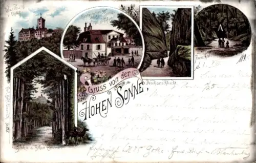 Litho Eisenach in Thüringen, Wartburg, Restaurant Hohe Sonne