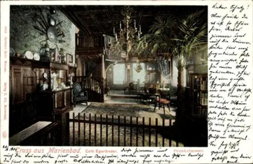 Ak Mariánské Lázně Marienbad Region Karlsbad, Café Egerländer, Prunkzimmer