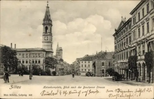 Ak Zittau in Sachsen, Haberkornplatz, Bautzener Straße