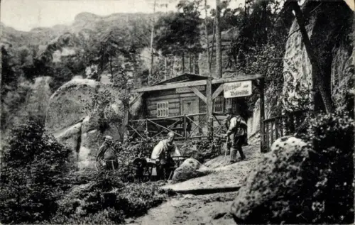 Ak Oybin in der Oberlausitz, Waldtheater, Bruder Martin, Volksstück von Carl Costa
