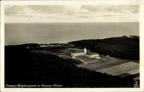 Ak Ostseebad Koserow auf Usedom, Siemens-Erholungsheim, Fliegeraufnahme