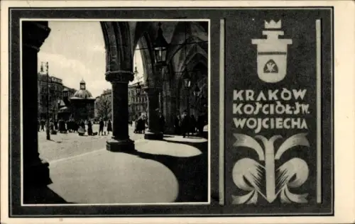 Passepartout Ak Kraków Krakau Polen, Adalbert-Kirche