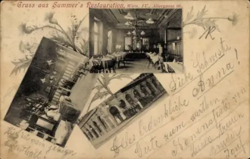Ak Wien 4, Summer's Restauration, Alleegasse 66