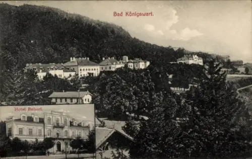 Ak Lázně Kynžvart Bad Königswart Region Karlsbad,  Hotel Bubori, Landschaft mit Bäumen