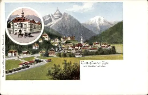 Ak Igls Innsbruck in Tirol, Blick auf den Ort mit Gasthof Altwirt