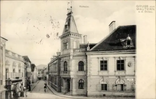 Ak Mautern an der Donau Niederösterreich, Rathaus,  Notar,  