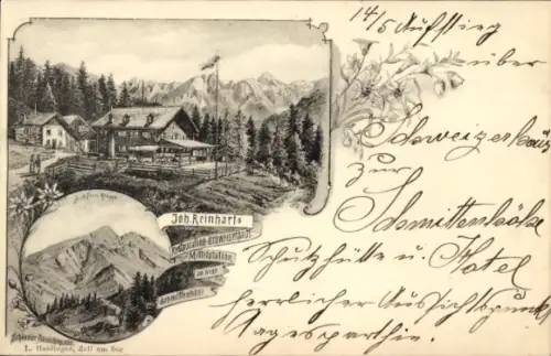 Ak Zell am See in Salzburg, Berglandschaft, Schutzhütte, Job Reinharts, Milfristation, Zell am Se