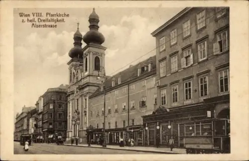 Ak Wien 8 Josefstadt, Pfarrkirche zur heiligen Dreifaltigkeit in der Alserstraße