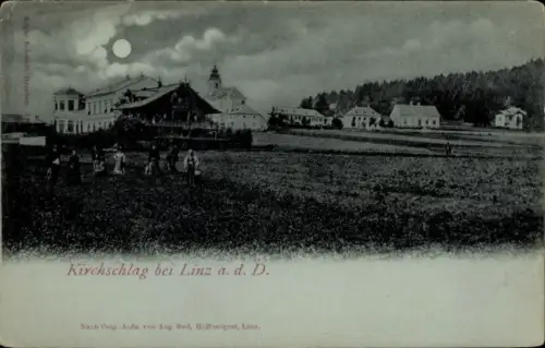 Ak Kirchschlag bei Linz in Oberösterreich, Kirchschlag bei Linz a. d. D., Landschaft, Menschen, G