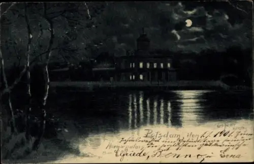 Künstler Ak Jander, Carl, Potsdam, Marmorpalais im Mondschein