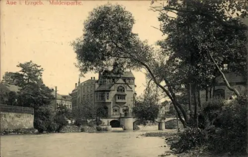 Ak Aue im Erzgebirge Sachsen, an der Mulde