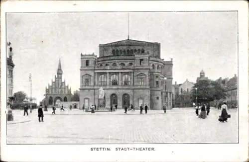Ak Szczecin Stettin Pommern, Ansicht vom Stadttheater, Teatr