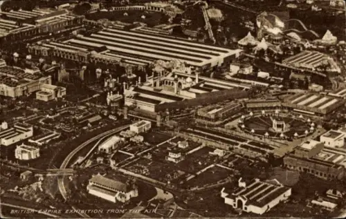 Ak Wembley London England, British Empire Exibition 1924, Fliegeraufnahme
