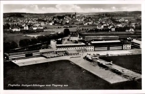 Ak Böblingen in Württemberg, Fliegeraufnahme vom Flughafen