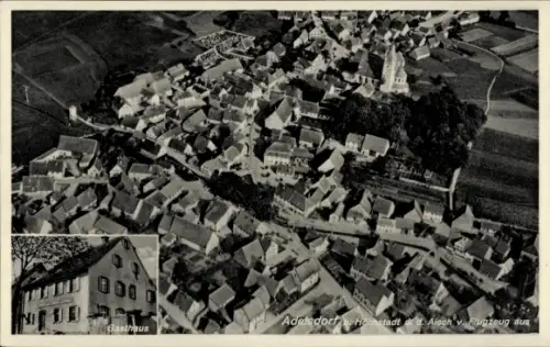 Ak Adelsdorf in Oberfranken, Luftaufnahme, Gasthaus
