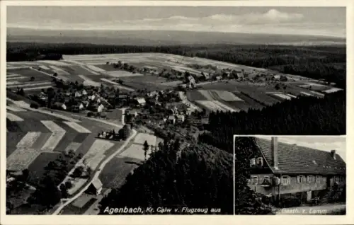 Ak Agenbach Neuweiler im Schwarzwald, Luftaufnahme, Gasthaus z. Lamm