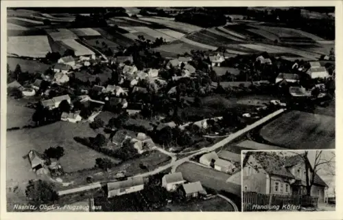 Ak Nasnitz Auerbach in der Oberpfalz Bayern, Handlung Köferl, Fliegeraufnahme