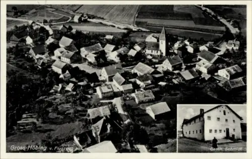 Ak Großhöbing Greding Mittelfranken, Fliegeraufnahme, Gasthaus Schmidt