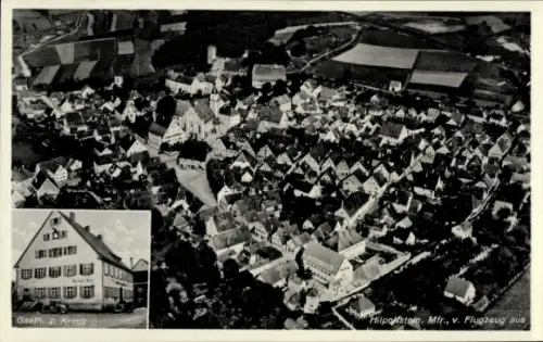 Ak Hilpoltstein in Mittelfranken, Luftaufnahme von  Gasthaus zum Kreuz, ländliche Umgebung