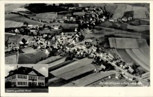 Ak Dorfgütingen Feuchtwangen in Mittelfranken, Luftaufnahme von  Gasthaus zum goldenen Ross