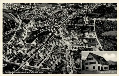 Ak Altenstadt Geislingen an der Steige, Fliegeraufnahme, Gasthof zur Erzgrube