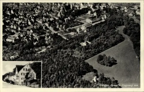 Ak Giengen an der Brenz, Fliegeraufnahme, Brauerei zum Felsen